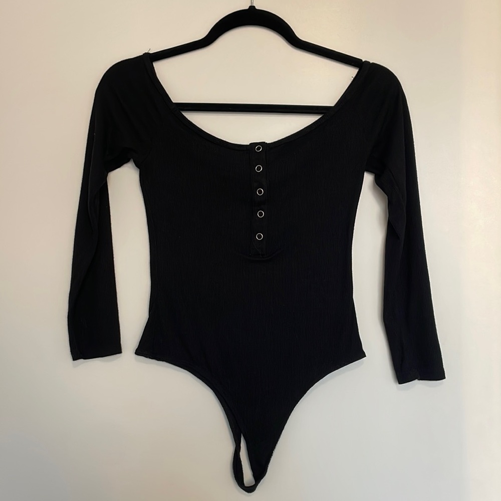Lovers + Friends Dani Black Bodysuit